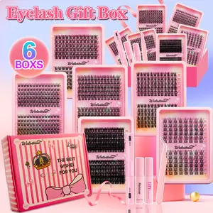 Multiple Styles Eyelash Clusters Set, Eyelash Extensions Kit, Incremental Lash Extensions, DIY at Home, Includes Adhesive & Sealer, 12-16mm