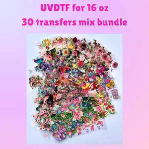 UVDTF For 16 oz - 30 transfers mix bundle ( NO HOLIDAYS) Decal Sticker