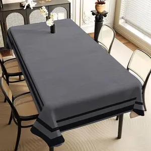 JIT 1pc 2D flat retro gray line pattern rectangular tablecloth, suitable for kitchen, living room, and dining table, kitchen accessory, party, room & outdoor decorative tablecloth, a tablecloth gift for friends, Rectangle tablecloth