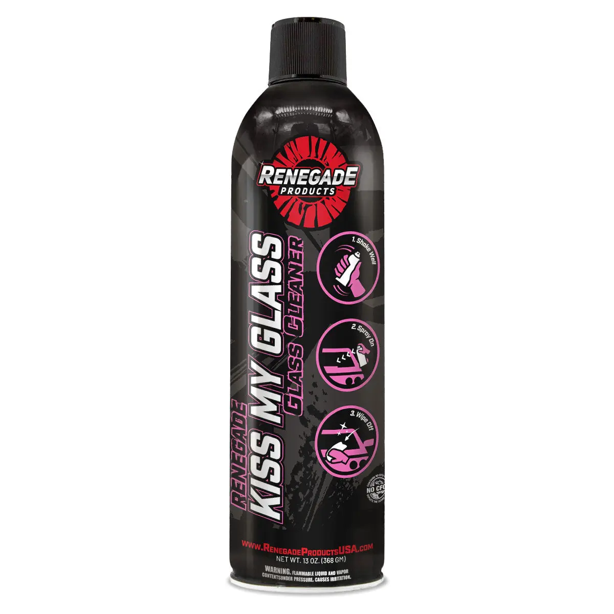 Renegade Products Kiss My Glass Aerosol Glass Cleaner 13oz – Streak-Free Shine for Windows, Windshields & Mirrors Renegade Products Kiss My Glass Aerosol Glass Cleaner 13oz – Streak-Free Shine for Windows, Windshields & Mirrors