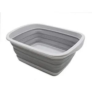 SAMMART 10L (2.6 Gallon) Collapsible Tub-Foldable Dish Tub-Portable Washing Basin-Space Saving Plastic Washtub