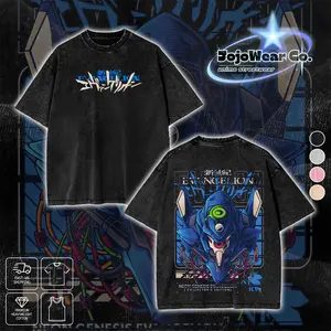 Vintage EVA Unit 00 Neon Genesis Evangelion Graphic T-shirt Hoodie Crewneck Sweatshirt Tank Top Oversized Streetwear 100% Premium Cotton Fabric Tee Unisex Double Printed Washed Top Gift For 90s Anime Manga Fan Menswear Apparel