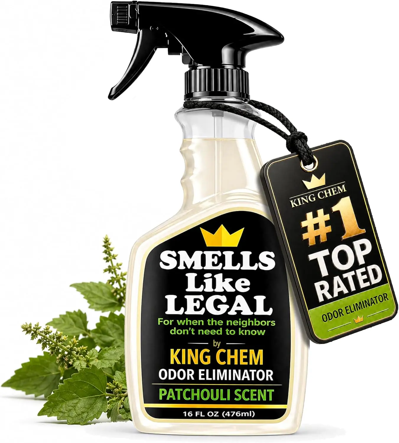 King Chem Patchouli Water-Based Household Scented Room Fragrance Spray - Multi Purpose Fabric-Safe Fresh Earthy Grounding Vibe Solution, Closet Deodorizer Odor Eliminator for Smoke, Pet & Food Odors, 16 oz