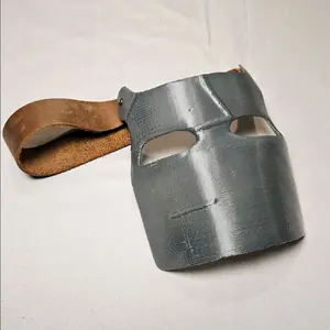 Rust Inspired Metal Facemask - 3D Printed and Airbrushed with Leather Strap
