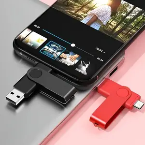 USB Type-C Flash Drive 128GB, 64GB/32GB Memory Stick, USB 2.0 OTG Compatible with PC Laptop Smartphone, Dual-Use Storage Device