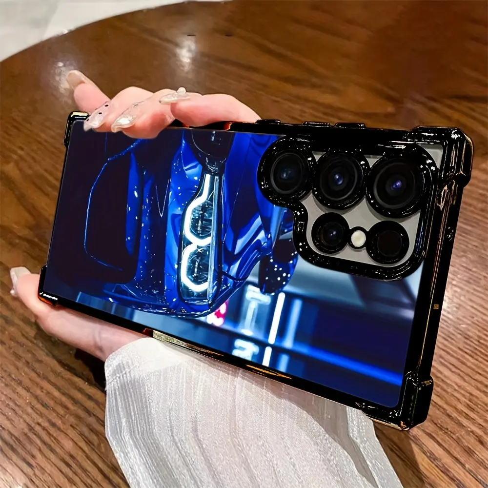 Cool Blue Sports Car Phone Case for Samsung Galaxy S25/S25Plus/S25Ultra/S24/S24Fe/S24Plus/S24Ultra/S23/S23+/23Fe/S23Ultra/S22/S22+/S22Ultra/S21/S21Pro/Galaxy S21Ultra/S20/S20+/S20Fe/S20Ultra, Drop-Proof Soft Back Cover, Christmas Gift
