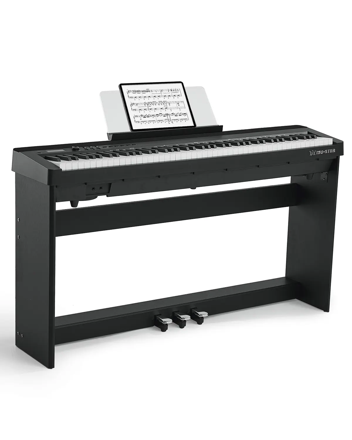 MUSTAR 88 Key Piano Keyboard Hammer Action Fully Weighted, Detachable Piano, Digital Piano 88 Weighted Keys with Smart Tone Control, 3-Pedal Unit, 238 Tones, 200 Rhythms, 100 Demo, USB/MIDI,