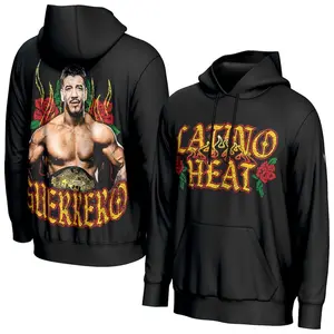 Eddie Guerrero Latino Heat Black Hoodie, WWE Classic Wrestling Sweatshirt, Vintage Promo Streetwear Style, Iconic Fan Gift