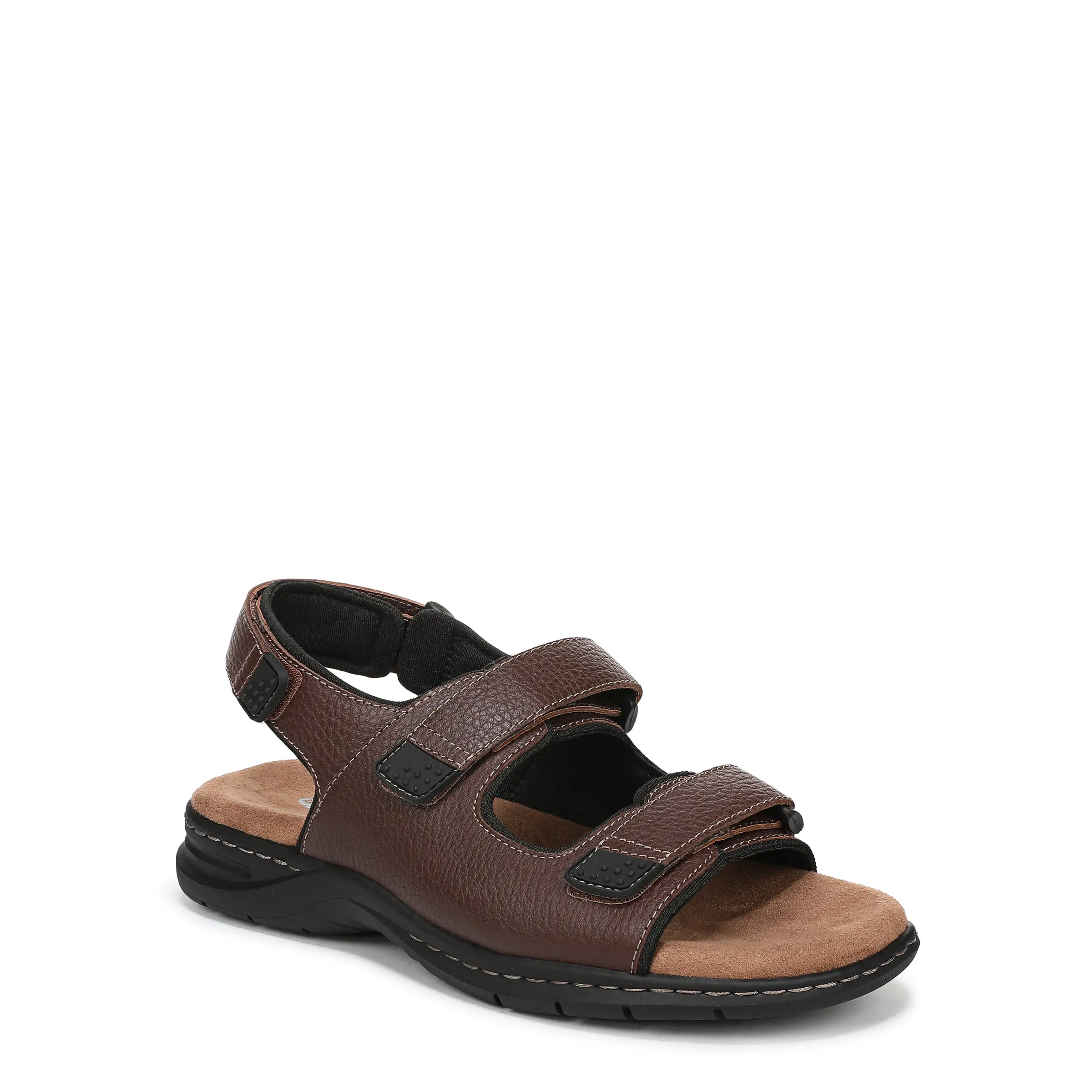Dr. Scholl's Shoes Men's Gavin Open-Toe Leather Sandal, Arch Fit with Adjustable Wide Slingback Straps, Medium & Wide Width, Adjustable Wide Straps Men's Sandals, Arch Fit Men's Sandals