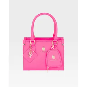 Lisse Mini Tote Bag in Neon Pink
