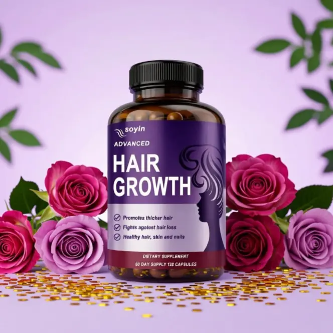 24-in-1 Advanced Hair Growth Vitamins, Biotin 10,000mcg, with goMCT, Saw Palmetto, Patented OptiMSM Collagen, Supports Hair Loss Prevention, Skin & Nails Health, 60pcs