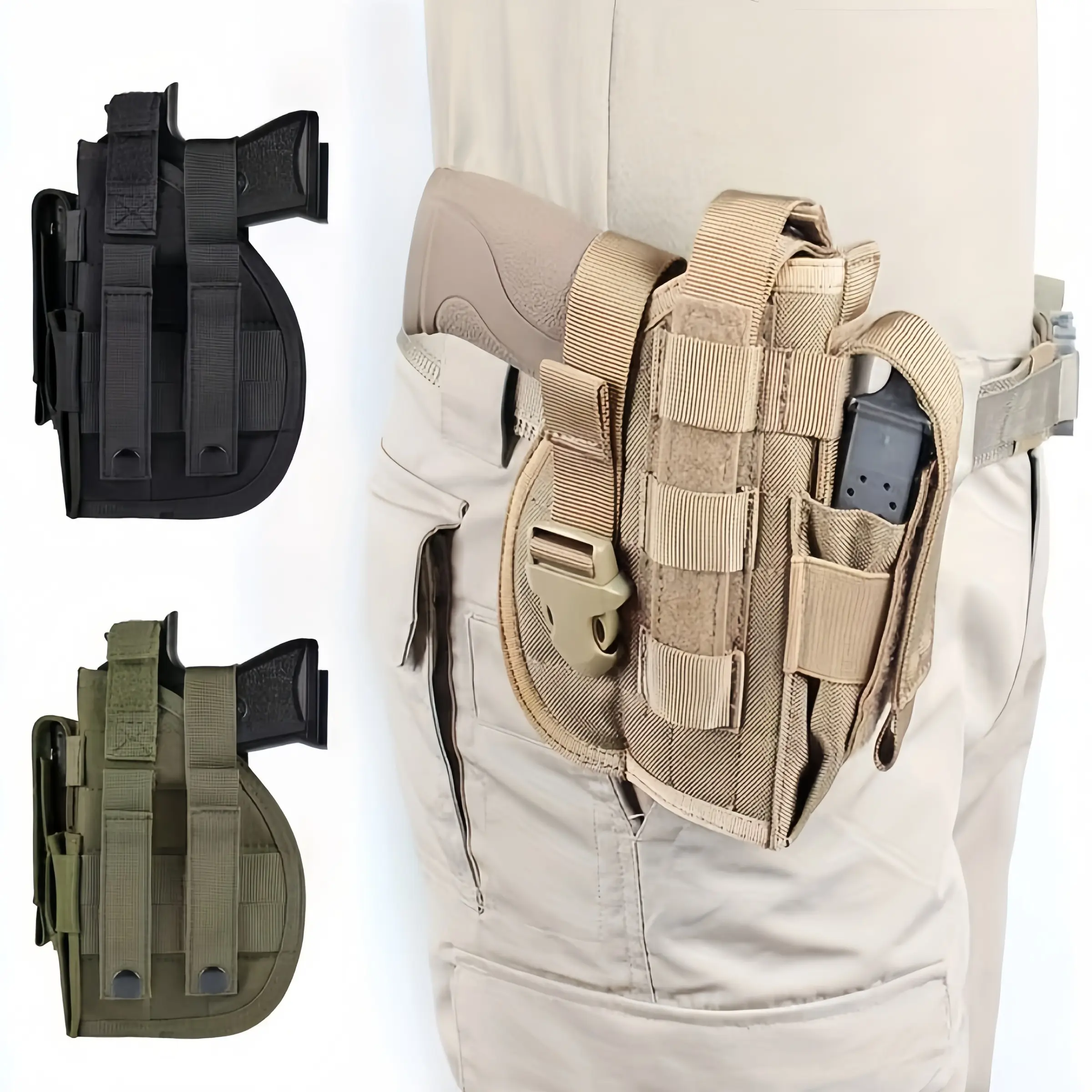 Outdoor Tactical Quick Release Gun Belt, Multi-Functional Waist Pack, Universal Model, Ideal for Hunting and Training, Durable Material, Holster