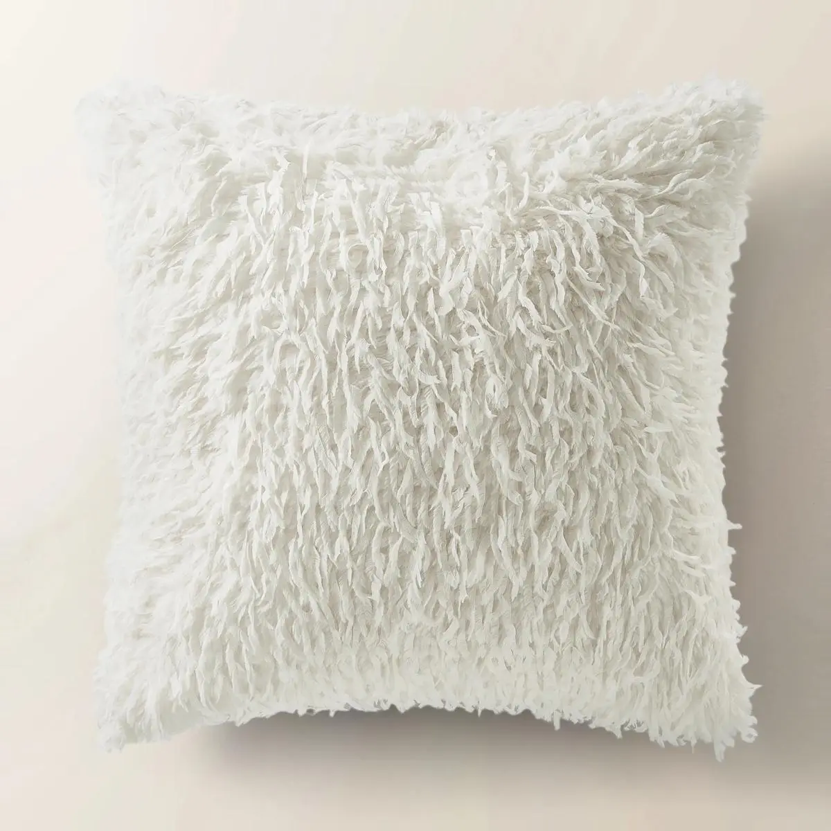 Z Gallerie Pluma Velvet Faux Feather 22x22" Square Decorative Pillow - White & Black Fluffy Cushion, Fashionable Textile Home Accessory for Bedroom Bed Linens, Decoration
