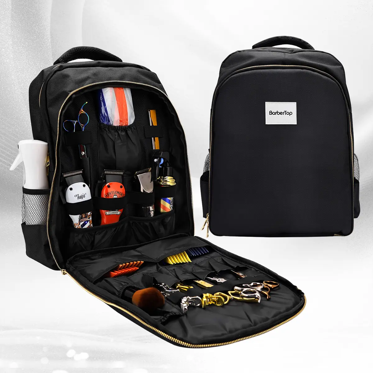 Barber Supplies Bag Organizer for Clippers and Supplies, Portable Clipper Bags and Cases for Men, Cosmetology Bag Hairstylist Clipper Backpack for Barber Accessories Essentials Stuff Tool Travel