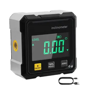 Magnetic Digital Angle Finder with Dual Laser Guide & 360° Magnetic Attachment Rechargeable Angle Meter for Woodworking Construction and Machinery