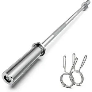 Olympic Barbell Bar 55", 2In-Weight Lifting Bar Standard Straight Barbell Bars for Bench Press/ Thrusts/Biceps/Lunges/Squat/Strength-  Gym Weight Bar, 2 Collars(500lb Capacity)