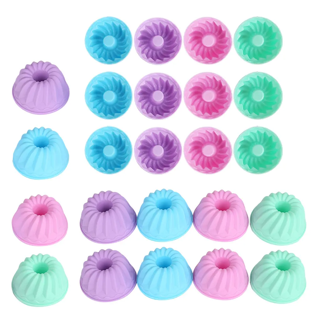 24-piece Mini silicone baking cups, pumpkin silicone baking cake mold non stick paper cup cake liner exquisite dessert tray jelly cup and pancake molds
