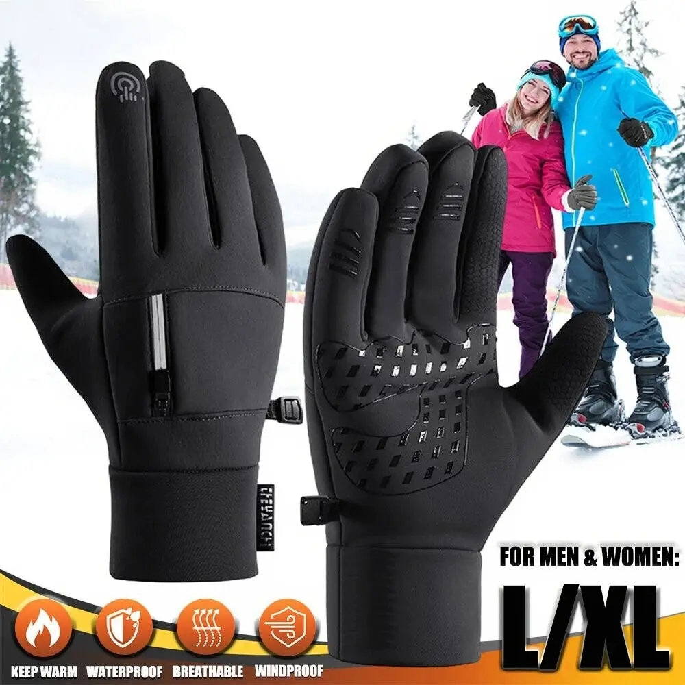 Winter Cycling Gloves for Men and Women - Thermal Full Finger Bike Gloves - Touch Screen Windproof Warm Non-Slip Road Mountain Bicycle Gloves for Running,Driving,Hiking,and Skiing