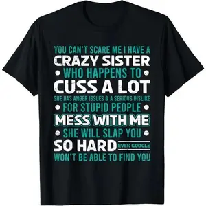 Awesome Sister 100% Cotton Funny Gift for Birthday T-Shirt Soft Unisex Fit No Fading Digital Print
