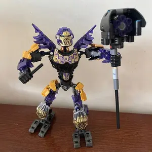 New Bionicle Creature Master of the Golden Mask Building Blocks Fire Uniter Tahu Combined Robot Mech Bricks Toys For Boys Gifts