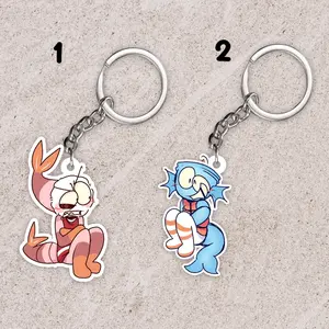 Moonshelly dandy's world keychain: Shrimpo and Finn, Shrimpodandysworld, Finndandysworld