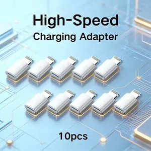 8-Pack Mini Portable Type-C to Lightning Adapter, Fast Charging Converter for Apple Devices, IOS Connector, Compatible with iPhone iPad, 2cm Compact Design