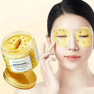80-Pack Golden Osmanthus Brightening Eye Mask Sheets – with Hyaluronic Acid, Niacinamide & Glycerol for Deep Moisture and Radiance. Hypoallergenic Formula Suitable for All Beige Types; Unisex