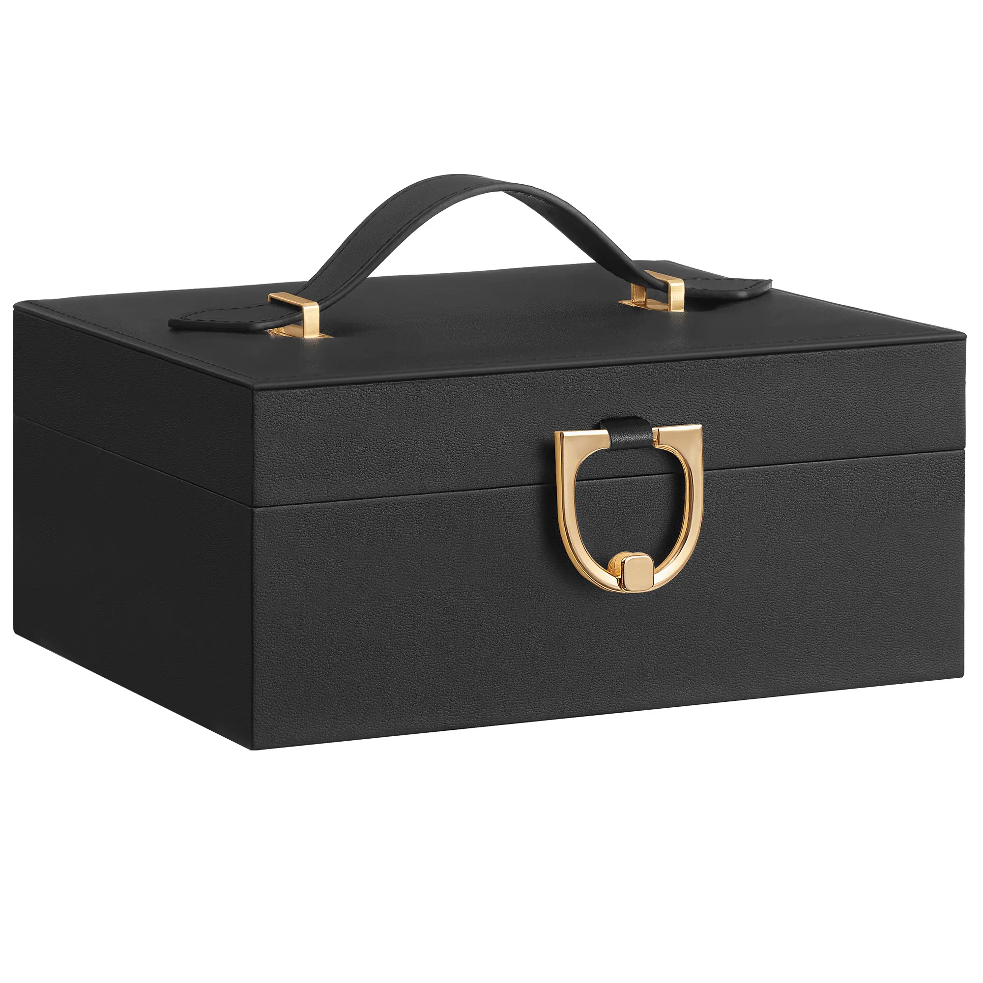 SONGMICS 2-Layer Jewelry Box Organizer, Jewelry Storage Case with Removable Tray and Handle, for Necklaces, Earrings, Rings, Bracelets, 6.7 x 8.1 x 3.7 Inches, Gift Idea
