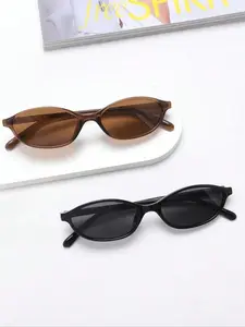 1 pair of retro oval-frame sunglasses for women, with a classic and trendy design, suitable for daily commuting and outdoor sports, lightweight, comfortable, eye-protecting and UV-proof, highlighting elegant taste.