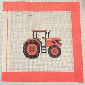 Orange Tractor Needlepoint Canvas