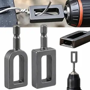Wire Twister Tool for Drill, 2 PCS Electric Drill Wire Twisting Tool with 1/4" Hex Shank, Heavy Duty Steel Wire Twisting Attachment for Fence Repair, Rebar Tying, Electrical Hand Tools (#9+#11-2pc)