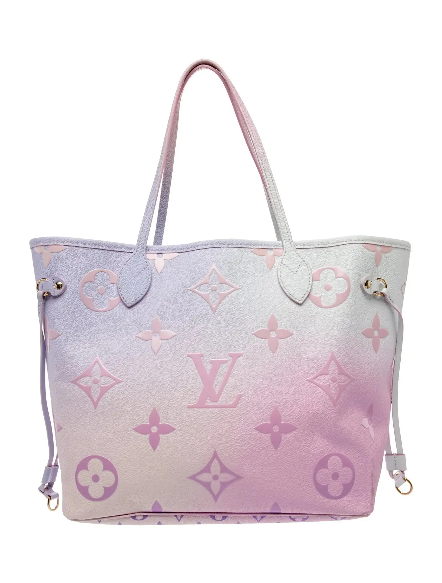 Pre-owned Louis Vuitton canvas Shoulder Bags $3450 Monogram Giant Spring In The City Neverfull MM Sunrise Pastel