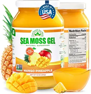 EverSmith Organics - Wildcrafted Irish Sea Moss Gel | Made in USA | Rich in Nutrients | Sea Moss Gel Raw | Jarred Vegetables & Fruits | Mango Pineapple (1 Jar)