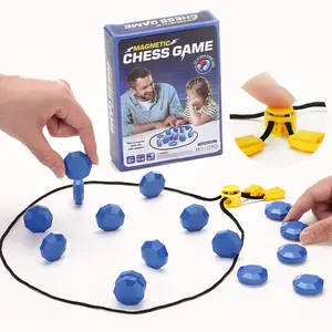 Magnetic Chess Game Set with Upgraded Adjustable Rope, Safe Plastic Shell, Ideal for Home Parties, Family Game, Travel Camping, Portable Chess Game, Fun Strategy Board Games for Kids & Adults