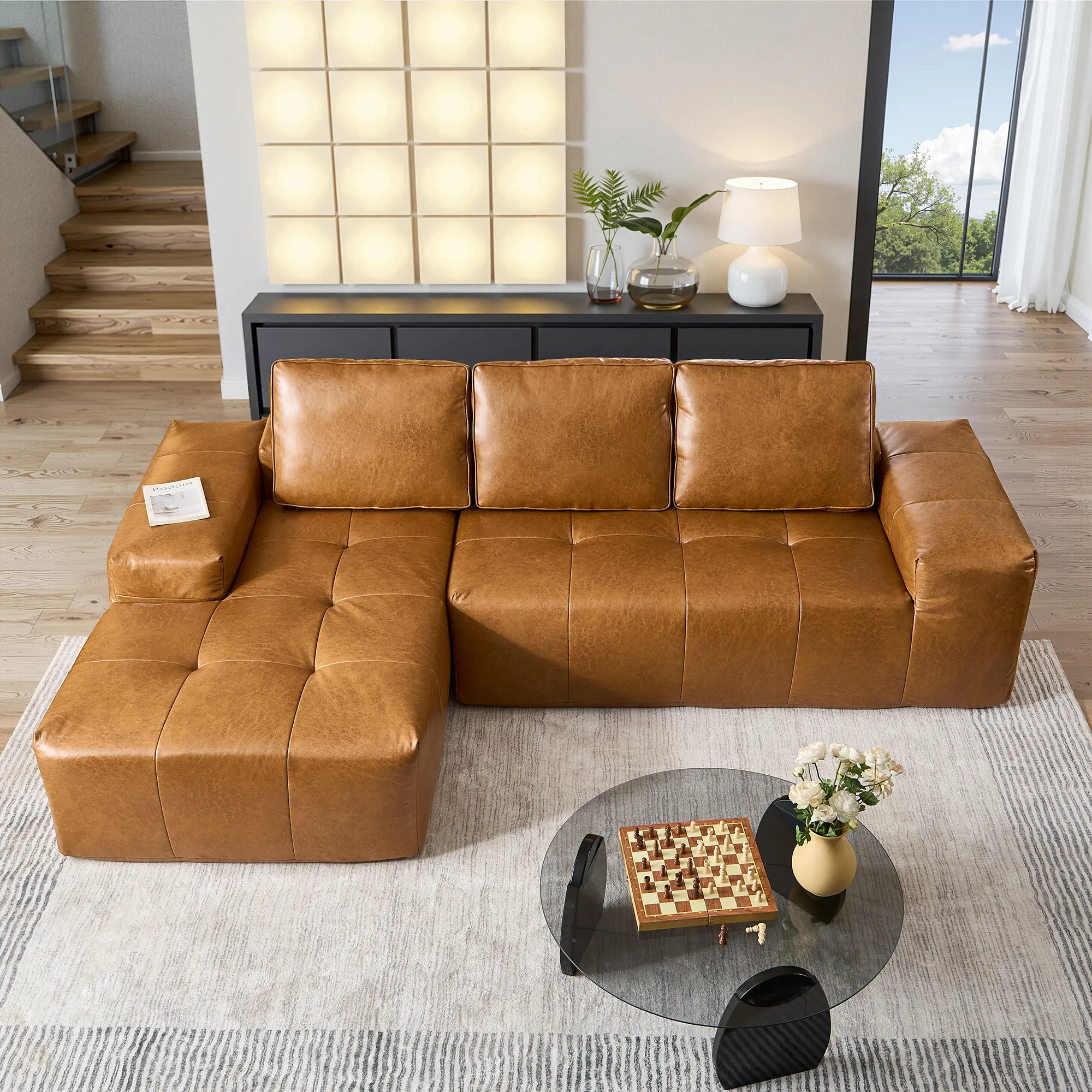 ALTRIGUS Boneless Cloud Sectional Couch with L/U-Shape Chaise With Removable Ottomans,Modern Modular Sofa with Deep Seat, Upholstered Couches for Living Room Bedroom,No Assembly Required