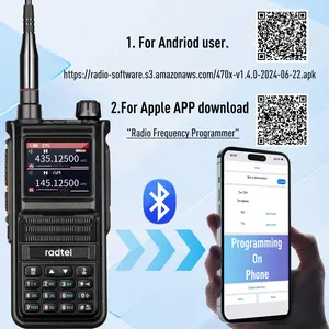 (2 Gen) Radtel RT-470X Plus Ham Radio (Mobile App Programming) 256CH Aviation Air Band Radio Tri-Band Long Range Handheld Walkie Talkie NOAA USB-C Rechargeable AM FM Electronic Gadgets Portable