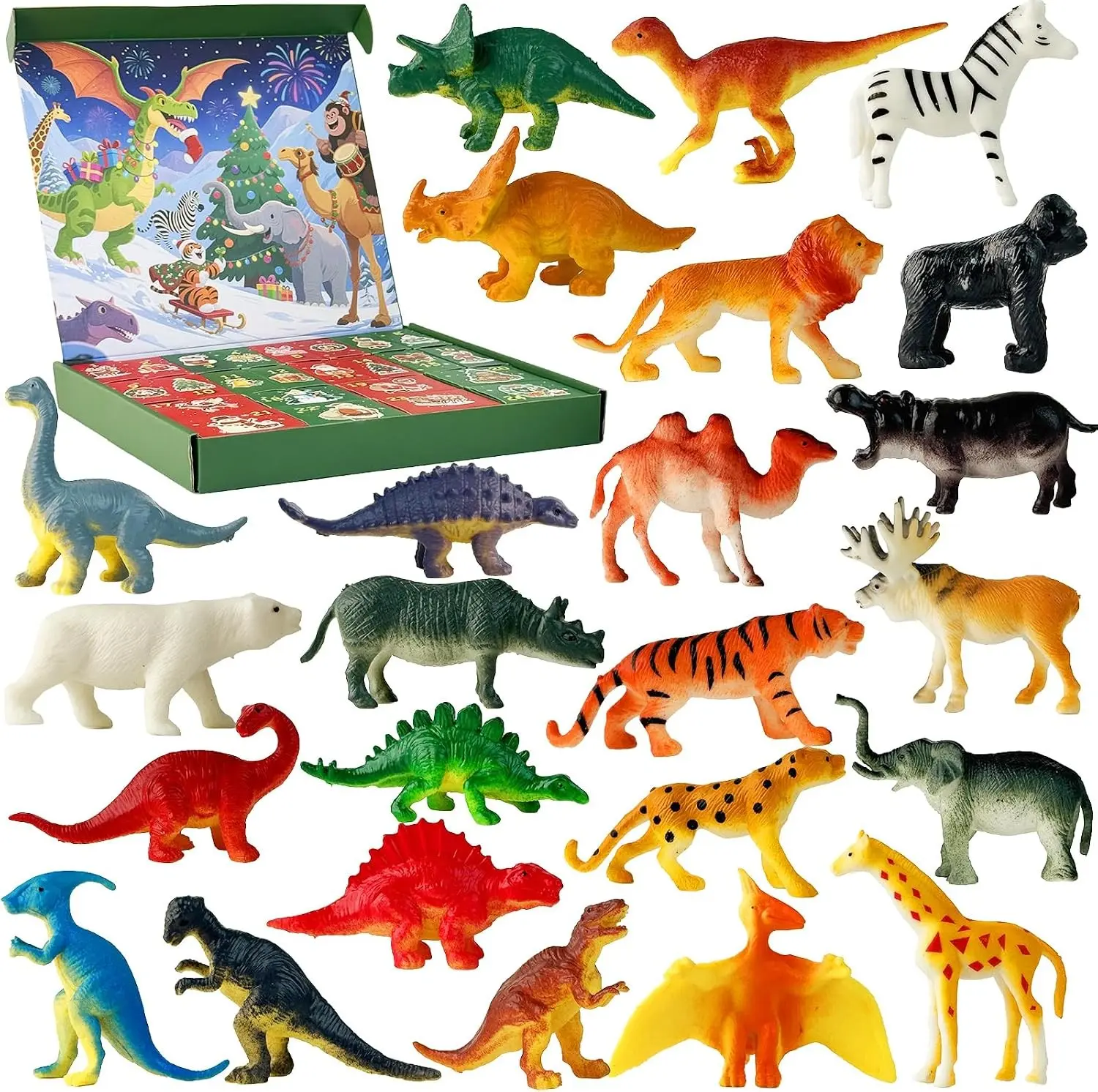 Dinosaur Advent Calendar 2026,24 Days Christmas Countdown Calendar, Realistic Dinosaur Figurine Wild Animal Figurine,Christmas Gift Xmas Stocking Stuffers For Boys Girls Toddlers