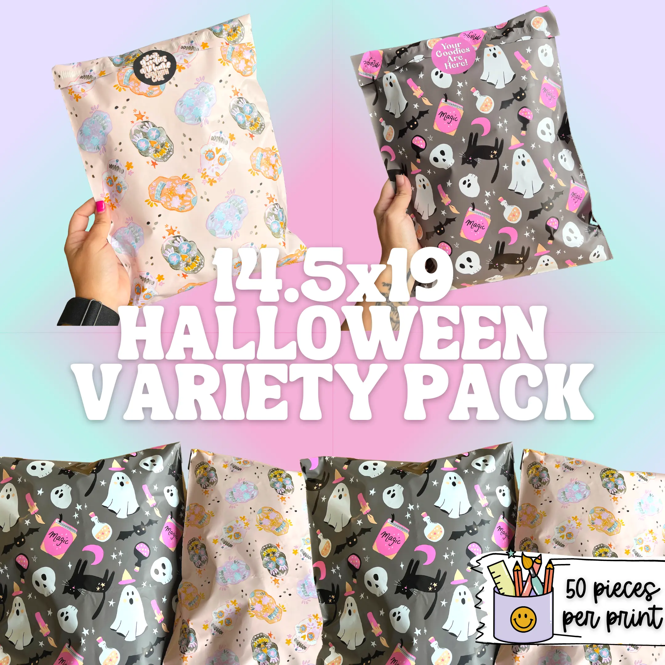 PRE-SALE 8/15 14.5x19" Halloween Variety Pack (100ct)