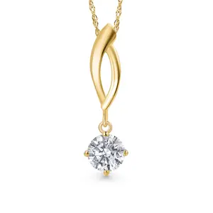 10K Yellow Gold 5MM Round Gemstone Birthstone Infinity Pendant Necklace For Women | Gold Necklace For Women | With 18 Inch Gold Chain | Fine Jewelry Gift for Her Mom Wife