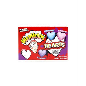 Limited Edition Warheads Hearts - Heart Shaped Chewy Candy - Black Cherry, Blue Raspberry, Watermelon Flavors - 3 oz - Sweet watermelon flavor super sour