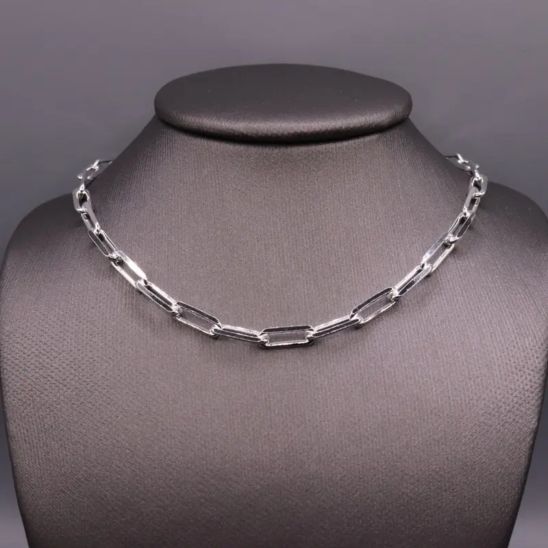 Sterling Silver Necklace - Paperclip Style