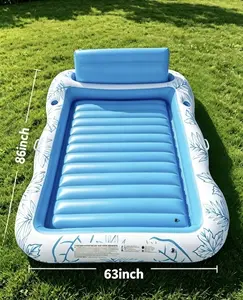 86" x 63" Extra Large Inflatable Swimming Pool Lounger Float with Pillow for 2 Adults - Backyard Summer Fun, Home Improvement, Garden Supply