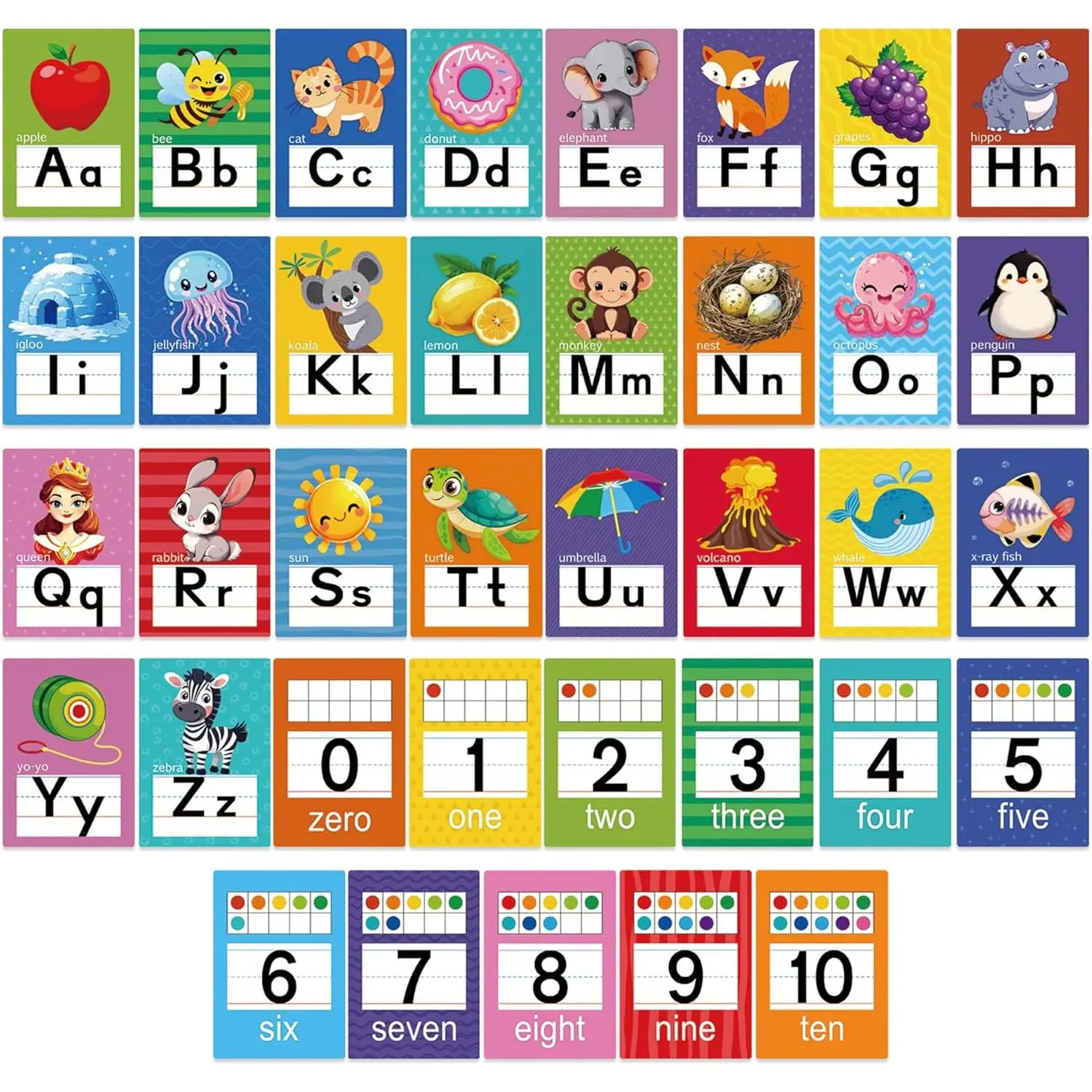 Alphabet Letters for Wall - ABC Alphabet Poster Classroom Wall Alphabet Alphabet Wall Chart  Elementary Classroom Wall Decor  Homeschool Supplies (Multi-Colored)