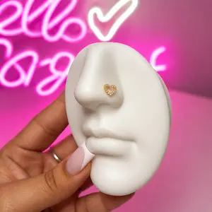 Titanium Hollow Heart Nose Ring/ Labret