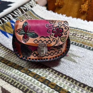 Butterfly and Floral Design Small Crossbody - Unique Patterned Accessory Made in Mexico