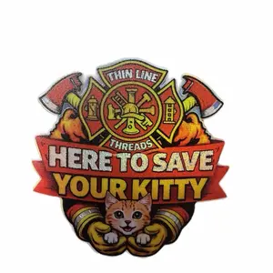 Thin Line Threads Here to Save Your Kitty Firefighter Cat Rescue Patch