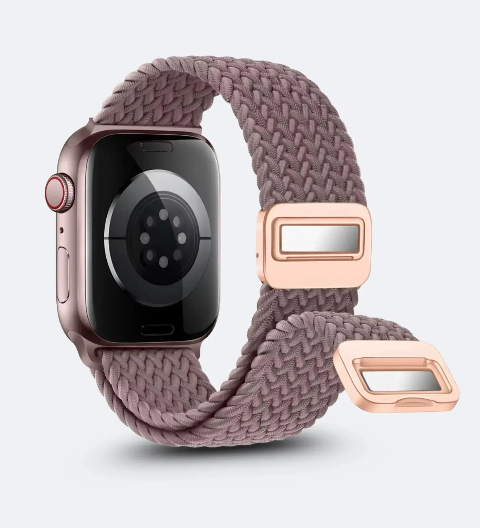 Magnetic Buckle Braided Loop Band for Apple Watch - Brown Nylon Strap