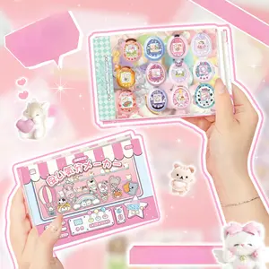 72 Pages 1500 Cartoon Mini Stickers Vintage Style Multi-Material Lamination Die-Cut Sticker Book for DIY Journal Decoration