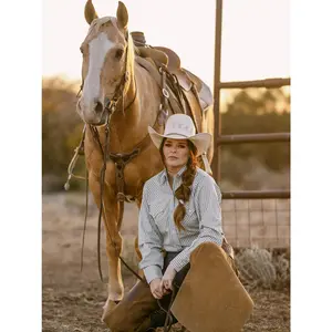 Women's Cowboygirl Sage Brush Gingham Granddaddy Snap Shirt