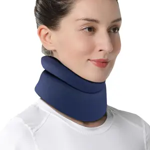 Neck Brace for Neck Pain and Support Soft Cervical Collar for Sleeping Anti-Snoring Sleep Apnea for Women & Men Blue Comfort Version Medium (11.5-14"/3″)